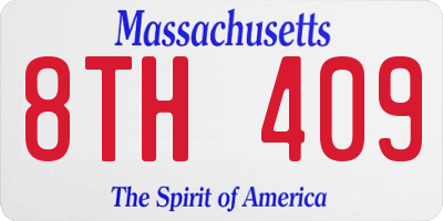 MA license plate 8TH409