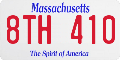 MA license plate 8TH410