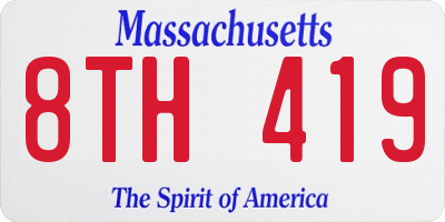 MA license plate 8TH419