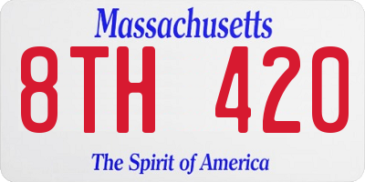 MA license plate 8TH420