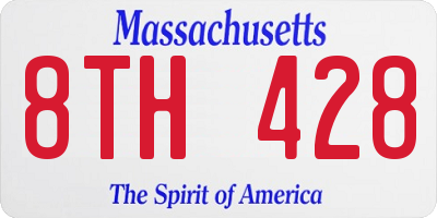 MA license plate 8TH428