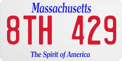MA license plate 8TH429