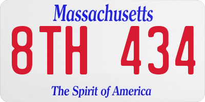 MA license plate 8TH434