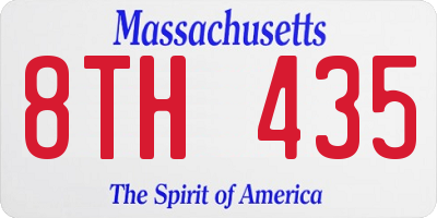 MA license plate 8TH435