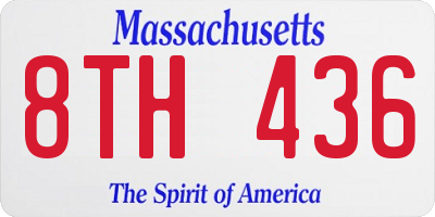 MA license plate 8TH436