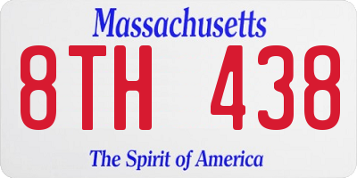 MA license plate 8TH438
