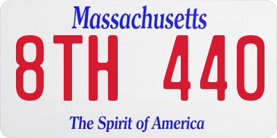 MA license plate 8TH440