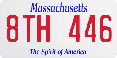 MA license plate 8TH446
