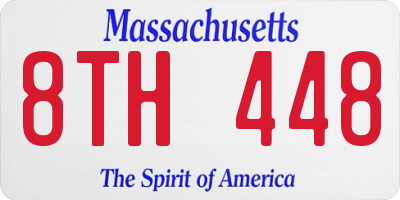 MA license plate 8TH448