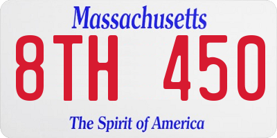 MA license plate 8TH450