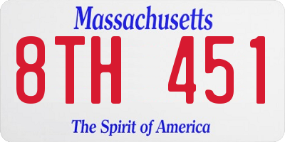 MA license plate 8TH451