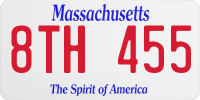 MA license plate 8TH455