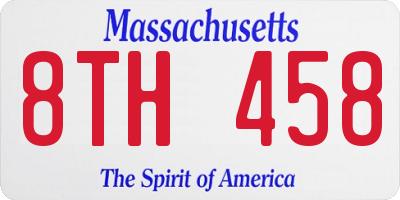 MA license plate 8TH458