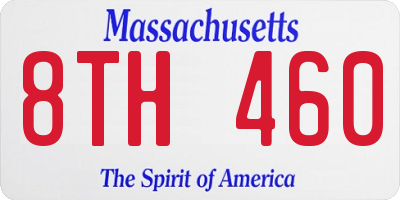 MA license plate 8TH460