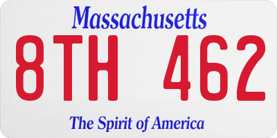 MA license plate 8TH462