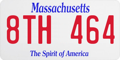 MA license plate 8TH464