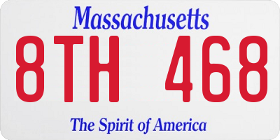 MA license plate 8TH468