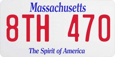 MA license plate 8TH470