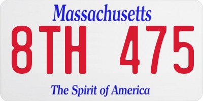 MA license plate 8TH475