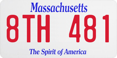 MA license plate 8TH481