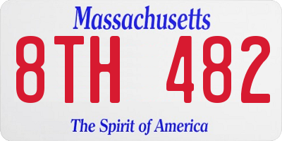 MA license plate 8TH482