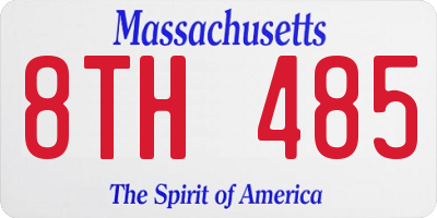 MA license plate 8TH485