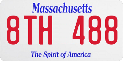 MA license plate 8TH488