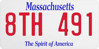 MA license plate 8TH491