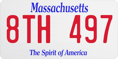 MA license plate 8TH497