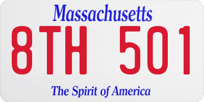MA license plate 8TH501