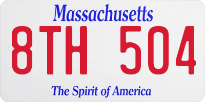 MA license plate 8TH504