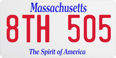 MA license plate 8TH505
