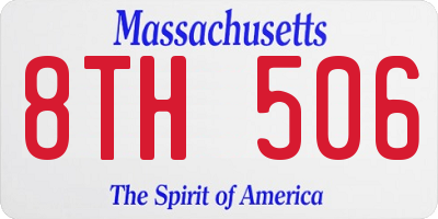 MA license plate 8TH506