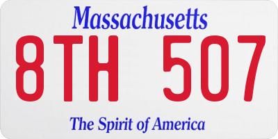 MA license plate 8TH507