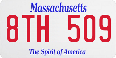 MA license plate 8TH509