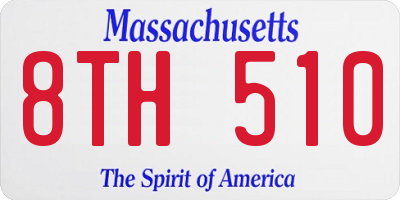 MA license plate 8TH510