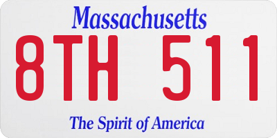 MA license plate 8TH511