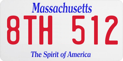 MA license plate 8TH512