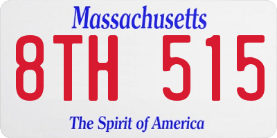 MA license plate 8TH515