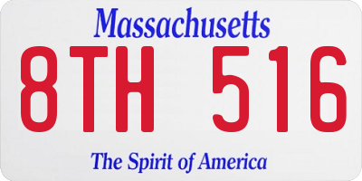 MA license plate 8TH516