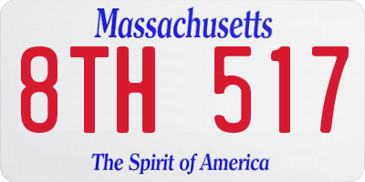 MA license plate 8TH517