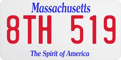 MA license plate 8TH519