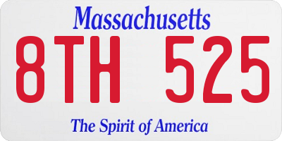 MA license plate 8TH525