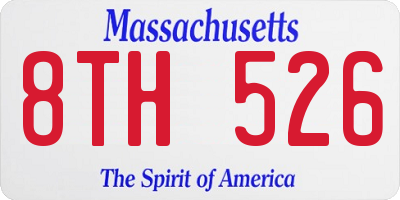 MA license plate 8TH526