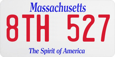 MA license plate 8TH527