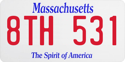MA license plate 8TH531