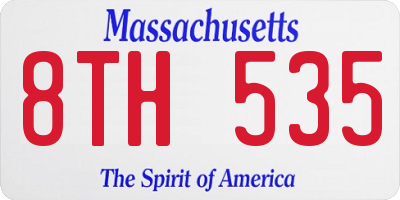 MA license plate 8TH535