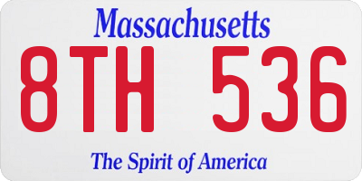 MA license plate 8TH536
