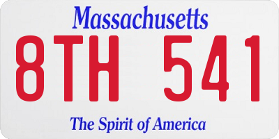 MA license plate 8TH541