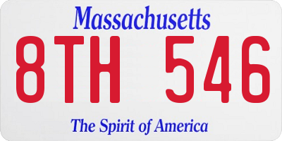 MA license plate 8TH546